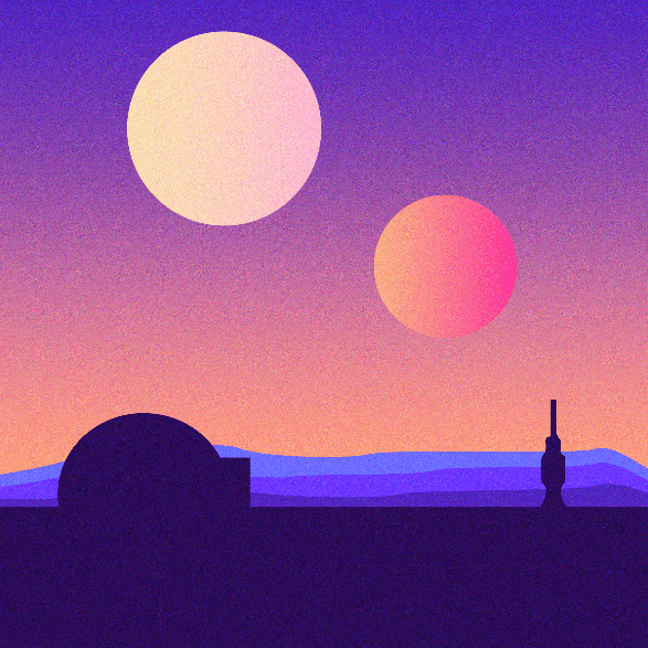 Œuvre Binary Sunset par Camille Dubois